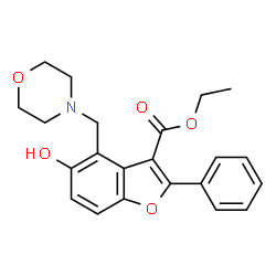 ethyl 5-hydroxy-4-(morpholinomethyl)-2-phenylbenzofuran-3-carboxylate结构式