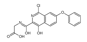 2-[(1-chloro-4-hydroxy-7-phenoxyisoquinoline-3-carbonyl)amino]acetic acid Structure
