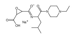 sodium 3-[[1-(4-ethylpiperazin-1-yl)-4-methyl-1-oxo-pentan-2-yl]carbam oyl]oxirane-2-carboxylate结构式