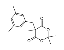 5-(3,5-dimethylbenzyl)-2,2,5-trimethyl-1,3-dioxane-4,6-dione结构式