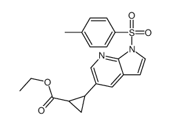 Ethyl 2-{1-[(4-methylphenyl)sulfonyl]-1H-pyrrolo[2,3-b]pyridin-5- yl}cyclopropanecarboxylate结构式