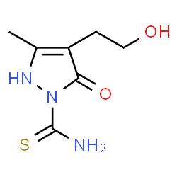 4-(2-Hydroxyethyl)-3-methyl-5-oxo-2,5-dihydro-1H-pyrazole-1-carbothioamide结构式