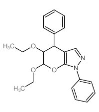 Pyrano[2,3-c]pyrazole,5,6-diethoxy-1,4,5,6-tetrahydro-1,4-diphenyl-, (4a,5b,6a)- (9CI)结构式