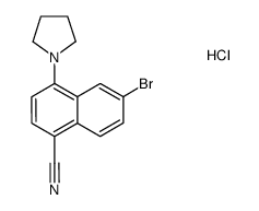 6-bromo-4-pyrrolidin-1-ylnaphthalene-1-carbonitrile hydrochloride结构式