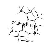 trans-{carbonylchlorobis{bis{bis(trimethylsilyl)methyl}phosphine}rhodium(I)}结构式
