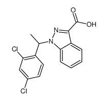 1-[1-(2,4-dichlorophenyl)ethyl]indazole-3-carboxylic acid结构式
