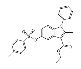 1-Phenyl-2-methyl-3-ethoxycarbonyl-5-tosyloxyindole结构式