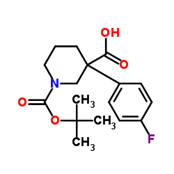 1-[(叔丁基)氧基羰基]-3-(4-氟苄基)哌啶-3-羧酸结构式