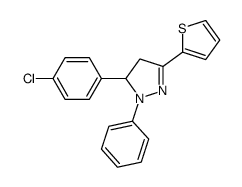 3-(4-chlorophenyl)-2-phenyl-5-thiophen-2-yl-3,4-dihydropyrazole Structure