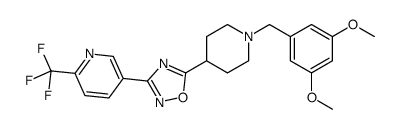 5-[1-[(3,5-dimethoxyphenyl)methyl]piperidin-4-yl]-3-[6-(trifluoromethyl)pyridin-3-yl]-1,2,4-oxadiazole Structure