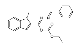 N-benzylidene-1-methyl-1H-indole-2-carbohydrazonic (ethyl carbonic) anhydride Structure