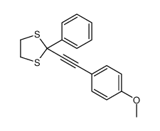 2-[2-(4-methoxyphenyl)ethynyl]-2-phenyl-1,3-dithiolane结构式