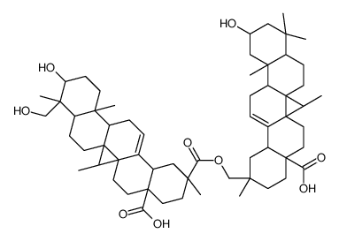 (+)-3β,24-Dihydroxyoleana-12-ene-28,29-dioic acid 29-(3β-hydroxy-28-hydroxy-28-oxooleana-12-ene-29-yl) ester结构式