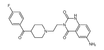 6-amino-3-[2-[4-(4-fluorobenzoyl)-1-piperidinyl]ethyl]-2,4(1H,3H)-quinazolinedione结构式