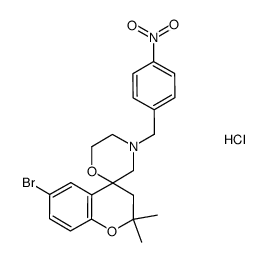 4'-(4-nitrobenzyl)-6-bromo-2,2-dimethyl-2,3-dihydrospiro[chromen-4,2'-[1,4]oxazinane] chlorohydrate Structure