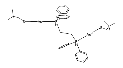 1,2-bis(diphenylphosphanyl)ethanebis(neopentylthiolate)digold(I)结构式