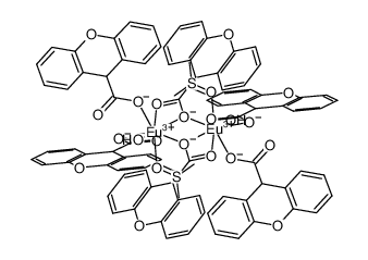 Eu2(xanthene-9-carboxylate)6(DMSO)2(H2O)2结构式