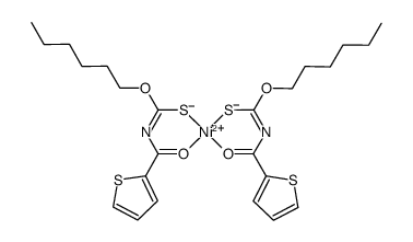 bis[O-hexyl ester-N'-(2-thienylcarbonyl)thiocarbamato]nickel(II) Structure