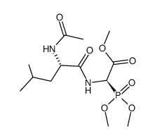 <(S)-N-Acetylleucyl>-<(RS)-α-(dimethoxyphosphoryl)glycin-methylester>结构式