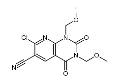 7-chloro-6-cyano-1,3-bis(methoxymethyl)pyrido[2,3-d]pyrimidine-2,4(1H,3H)-dione结构式