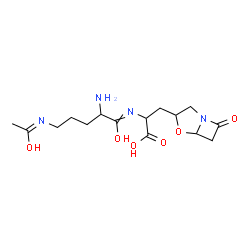 2-[5-(Acetylamino)-2-aminopentanoylamino]-3-(7-oxo-4-oxa-1-azabicyclo[3.2.0]heptan-3-yl)-3-hydroxypropionic acid结构式