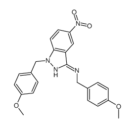 N,1-bis[(4-methoxyphenyl)methyl]-5-nitroindazol-3-amine结构式