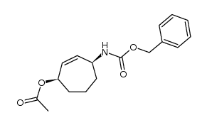 cis-1-([benzyloxycarbonyl]amino)-4-acetoxycyclohept-2-ene结构式