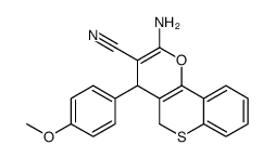 2-amino-4-(4-methoxyphenyl)-4,5-dihydrothiochromeno[4,3-b]pyran-3-carbonitrile结构式