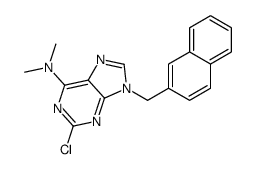 2-chloro-N,N-dimethyl-9-(naphthalen-2-ylmethyl)purin-6-amine结构式