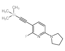 2-Fluoro-6-(pyrrolidin-1-yl)-3-((trimethylsilyl)-ethynyl)pyridine结构式