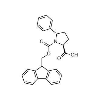 (2S,5S)-1-(((9H-Fluoren-9-yl)methoxy)carbonyl)-5-phenylpyrrolidine-2-carboxylic acid Structure