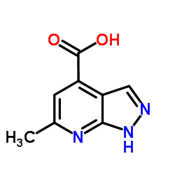 6-Methyl-1H-pyrazolo[3,4-b]pyridine-4-carboxylic acid结构式