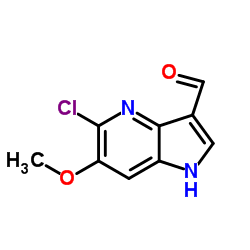 5-Chloro-6-methoxy-1H-pyrrolo[3,2-b]pyridine-3-carbaldehyde结构式