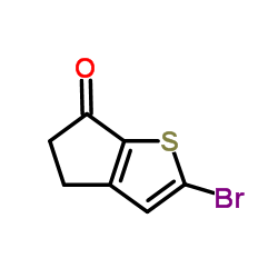2-Bromo-4,5-dihydro-6H-cyclopenta[b]thiophen-6-one结构式
