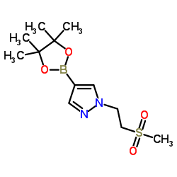 1-(2-(Methylsulfonyl)ethyl)-4-(4,4,5,5-tetramethyl-1,3,2-dioxaborolan-2-yl)-1H-pyrazole Structure