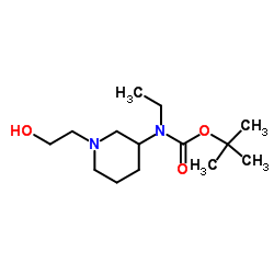 2-Methyl-2-propanyl ethyl[1-(2-hydroxyethyl)-3-piperidinyl]carbamate结构式