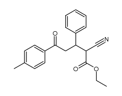 ethyl 2-cyano-5-oxo-3-phenyl-5-p-tolylpentanoate结构式