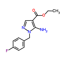 5-氨基-1-(4-氟苯基)甲基-1H-吡唑-3-羧酸乙酯结构式