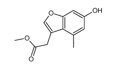 methyl 2-(6-hydroxy-4-methyl-1-benzofuran-3-yl)acetate结构式