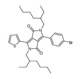 3-(4-bromophenyl)-2,5-bis(2-ethylhexyl)-6-(thiophen-2-yl)pyrrolo[3,4-c]pyrrole-1,4(2H,5H)-dione structure