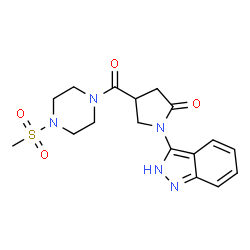 1-(2H-indazol-3-yl)-4-{[4-(methylsulfonyl)piperazin-1-yl]carbonyl}pyrrolidin-2-one Structure