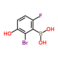 (2-Bromo-6-fluoro-3-hydroxyphenyl)boronic acid结构式