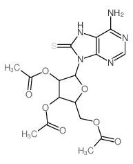 9H-Purine-8-thiol,6-amino-9-b-D-xylofuranosyl-,2',3',5'-triacetate (8CI)结构式