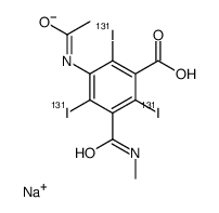 sodium,3-acetamido-2,4,6-tris(iodanyl)-5-(methylcarbamoyl)benzoate Structure