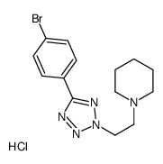 1-[2-[5-(4-bromophenyl)tetrazol-2-yl]ethyl]piperidine,hydrochloride Structure