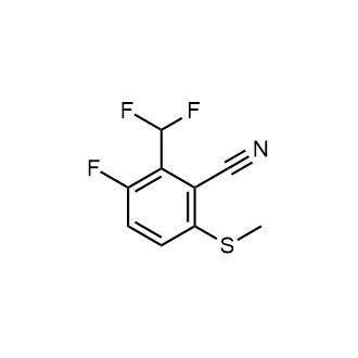 2-(Difluoromethyl)-3-fluoro-6-(methylthio)benzonitrile Structure