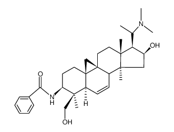 N-[(20S)-20-(Dimethylamino)-16β-hydroxy-4β-(hydroxymethyl)-4,14-dimethyl-9,19-cyclo-5α-pregn-6-en-3β-yl]benzamide结构式