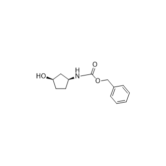 苄基N-[(1S,3R)-基-3-羟基环戊基]氨基甲酸酯结构式