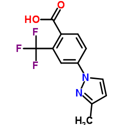 4-(3-Methyl-1H-pyrazol-1-yl)-2-trifluoromethylbenzoic acid structure