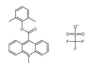 9-[(2,6-dimethylphenoxy)carbonyl]-10-methylacridinium trifluoromethanesulfonate结构式